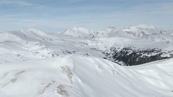 Aerial views of mountain peaks from Loveland Pass, Colorado