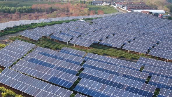 Solar power station in montain