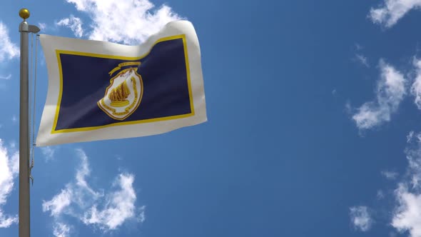 Springfield City Flag Massachusetts (Usa) On Flagpole