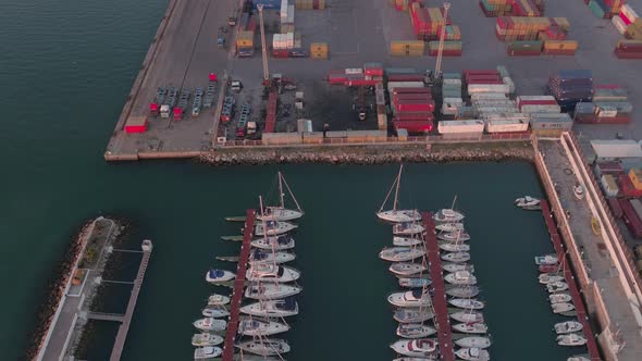 Aerial view of the port of Cadiz