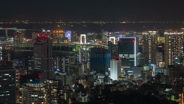 Tokyo Night Aerial Cityscape Japan Time Lapse