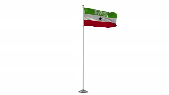 Somaliland Looping Of The Waving Flag Pole With Alpha alt