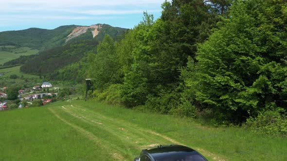 A view of driving in nature on an electric drive