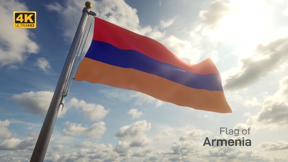 Armenia Flag on a Flagpole - 4K