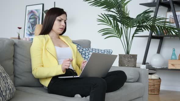 Loss, Frustrated Woman Working on Laptop