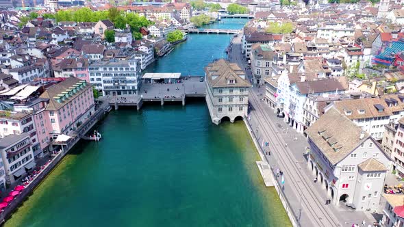 Zurich Townhall from above - Aerial