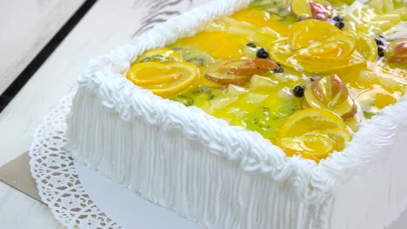 Tasty Fruit Cream Cake