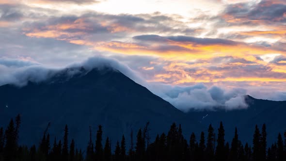 Time Lapse, Beautiful View of Canadian Nature with Mountains in the Background