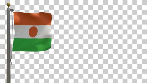 Niger Flag on Flagpole with Alpha Channel