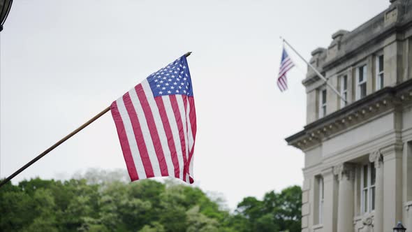 Flags By Glen Cove City Hall in Nassau County