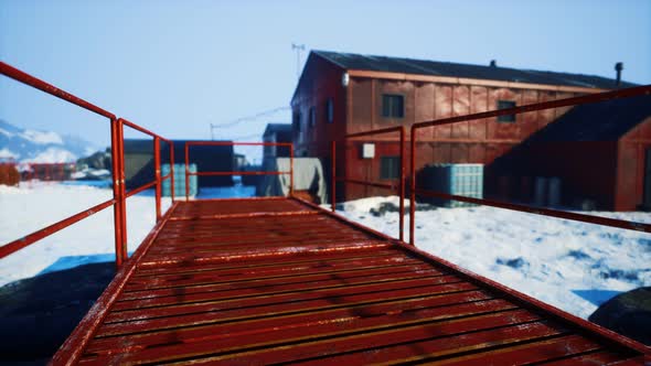 Science Station in Antarctica at Summer