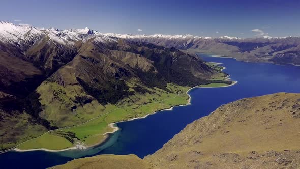 Beautiful Lake Hawea in New Zealand