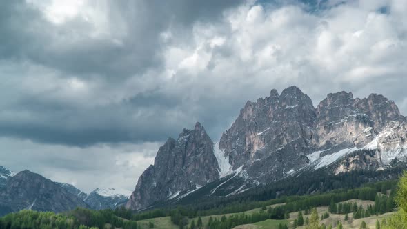 Clouds Move Over the Dolomites