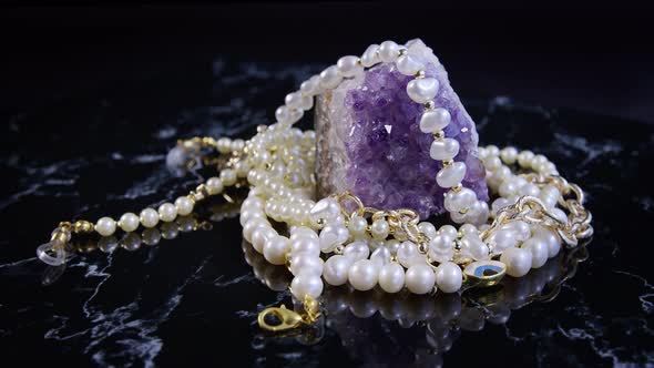 Amethyst And Pearl Necklaces