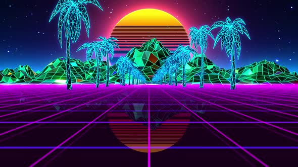 Digital Retro Landscape