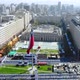 Marathon square Citizenship Plaza, Palace Moneda (Santiago, Chile, aerial view)  - VideoHive Item for Sale