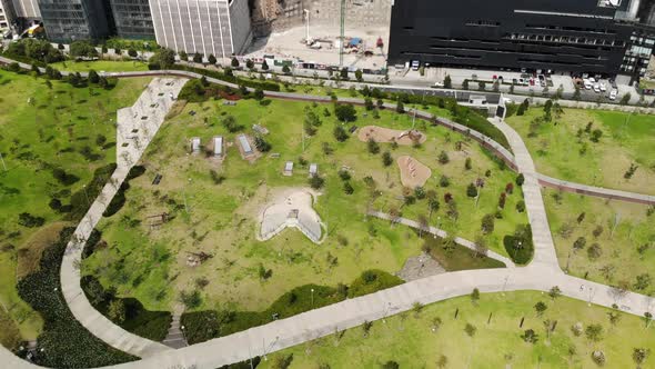 Aerial of La Mexicana Public Park in Mexico City