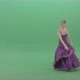 Royal Princess Girl Makes Reverence And Spinning In Violet Dress On Green Screen - VideoHive Item for Sale