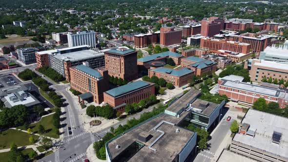 Fisher College of Business at the Ohio State University.  Aerial drone.