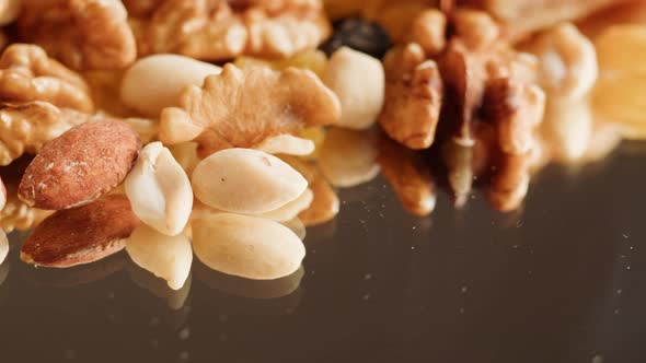 Turkish Sweet Dish Baklava and Nuts Closeup