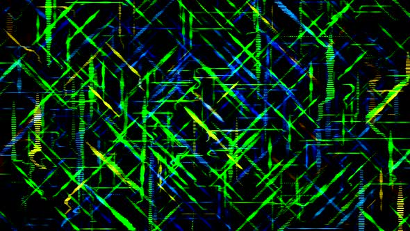 Abstract green and blue laser neon beams