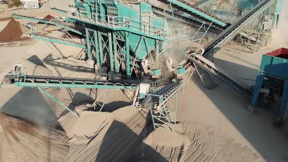 stationary granite crushing line in the quarry