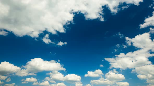 White clouds in the blue sky