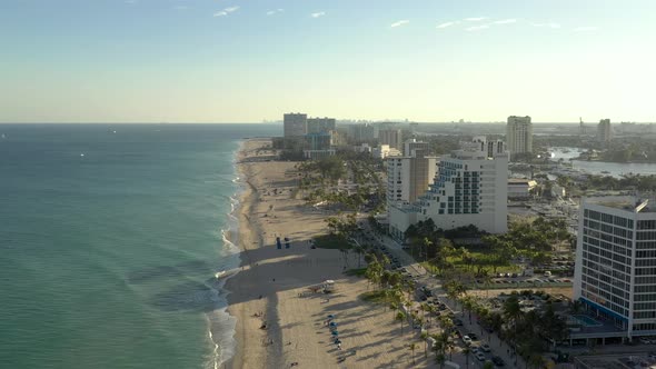 Beach Scene At Sunset Fort Lauderdale Fl