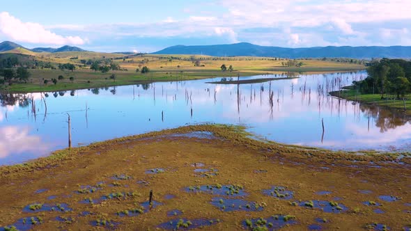 Aerial view of Lake Somerset, Queensland, Australia.