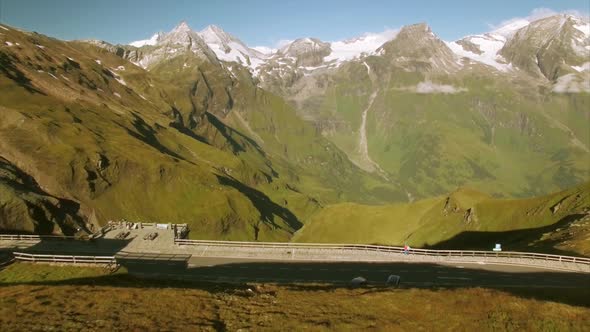 Grosslockner road and viewpoint in the Alps