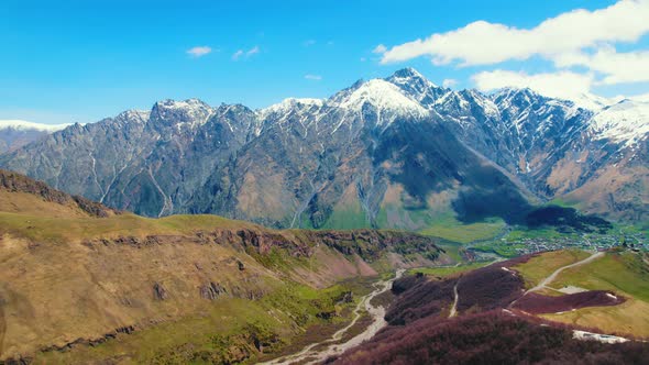 Great Caucasus Mountains in the Sunny Weather Georgia