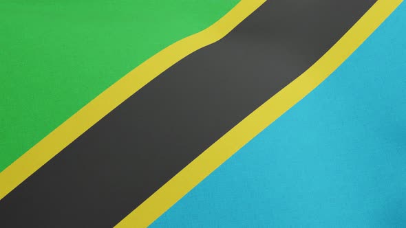 National Flag of Tanzania Waving Original Colors 3D Render United Republic of Tanzania Flag Textile