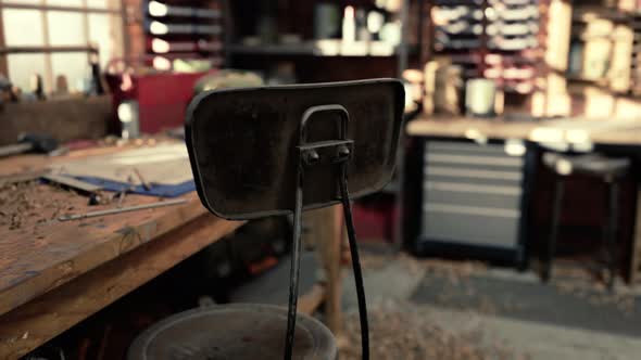 Various Carpenter Tools and Supplies in a Garage