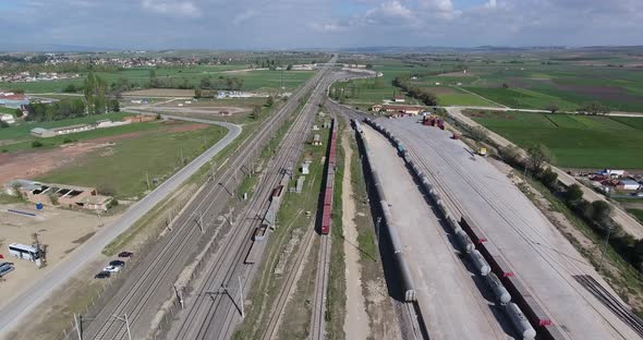 Drone Video Over the Train Station