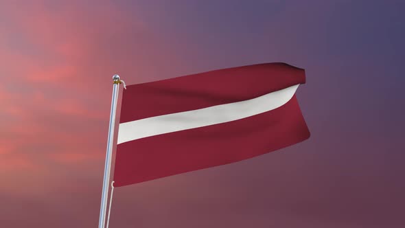 Flag Of Latvia Waving 4k