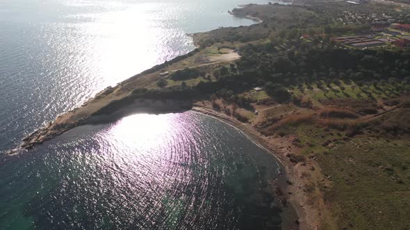 Lesvos Island, Greece coastal landscape aerial
