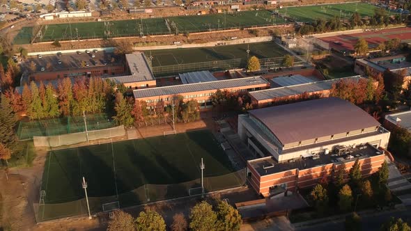 Football (soccer) fields in sport complex