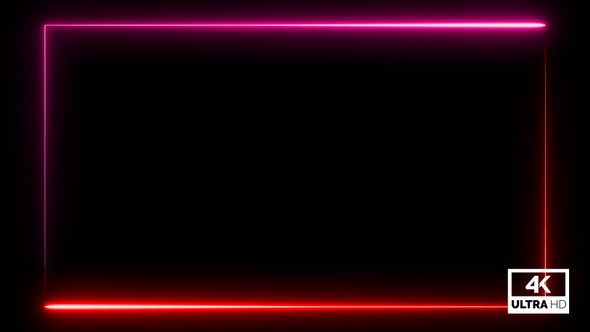 Neon Red & Pink Frame Overlay Background 4K Looped V5