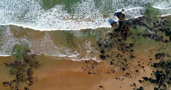 Aerial view of beach, Gijon, Asturias, Spain