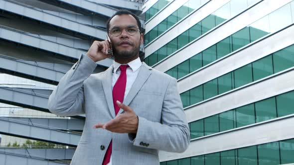 Professional Businessman Talking By Smartphone
