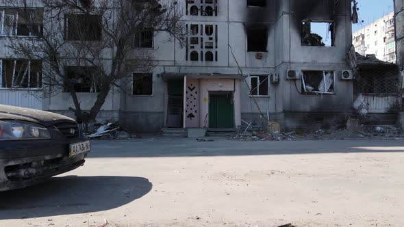 Destroyed Residential Building in Borodyanka Kyiv Region Ukraine