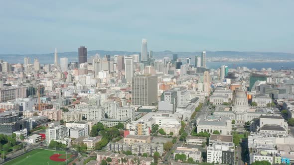 Panorama of Business Offices in the Financial District California USA