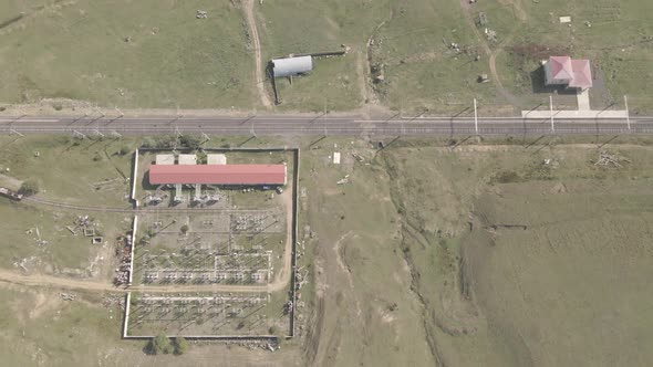 Aerial view of Traction substation of Bedeni railway station