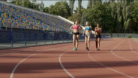 Three Beautiful Multiracial Girls from National Team Coming to Sports Training