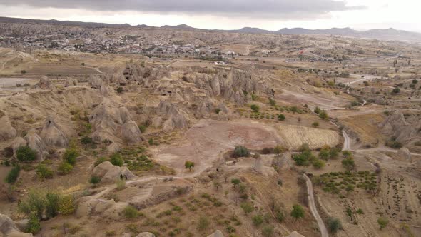 Cappadocia Landscape Aerial View. Turkey. Goreme National Park