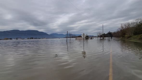 Historical and disastrous floods of the city of Abbotsford in the province of British Columbia in Ca