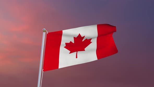 Flag Of Canada Waving 4k
