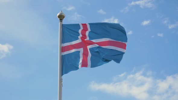 Waving Flag of Iceland