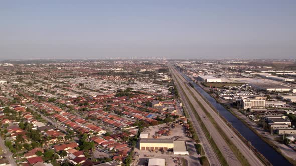 Aerial Video Residential Neighborhoods Hialeah Gardens Miami Florida