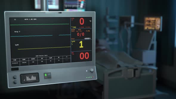 Digital Electrocardiogram Device Warns Of Patient In Medical Emergency Condition alt